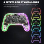 Manette Gamer Sans Fil SPIRIT OF GAMER PULSE RGB – Bluetooth – Transparente – Pour PC, Switch, iOS & Android