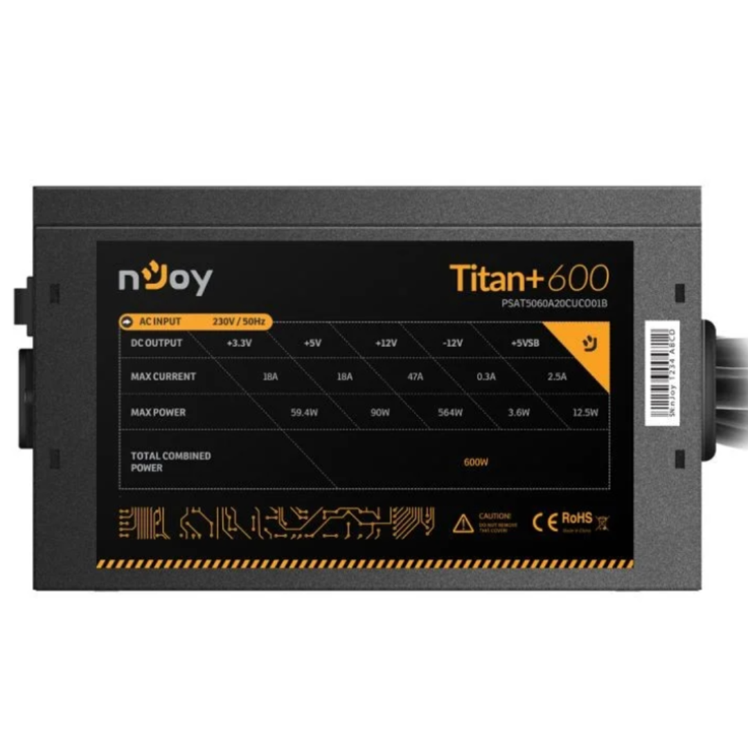 Bloc D'Alimentation NJOY TITAN+ 600W 80+ Bronze (4)