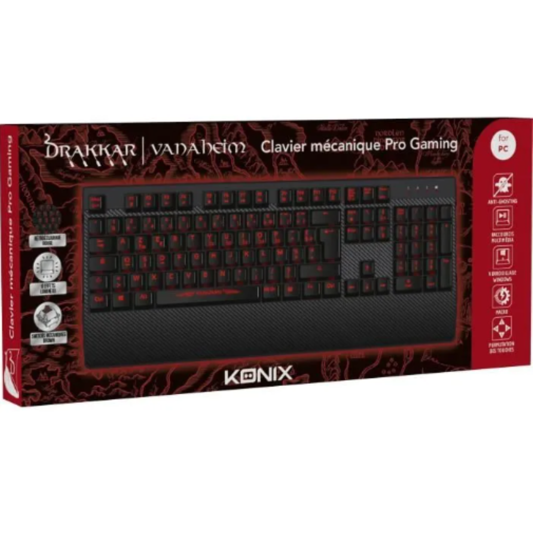 Clavier Gamer Mécanique Konix Vanaheim K60 Noir LED rouge (2)