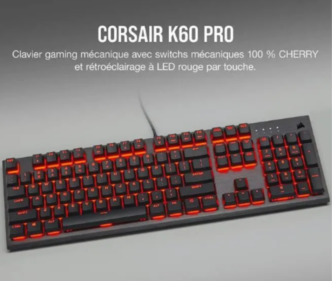 Clavier Gamer Mécanique Konix Vanaheim K60 Noir LED rouge (6)