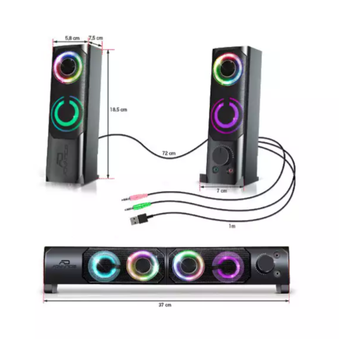 Haut Parleur ADVANCE RGB 2.0 SOUNDPHONIC 6W RMS (3)