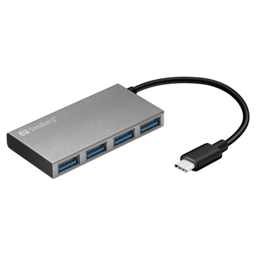 Hub Usb Sandberg 136-20 USB-C Vers 4 USB 3.0 Pocket - GRIS