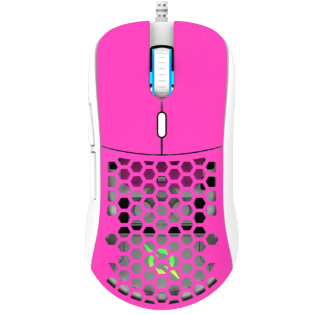 SOURIS GAMER AQIRYS TGA - Double mode(filaire & sans fil) RGB - 19000 ppp, Black -white- pink - Blue