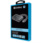STATION D’ACCUEIL SANDBERG DOCK USB-C 2XHDMI+1XVGA+USB+PD – GRIS (136-35 )