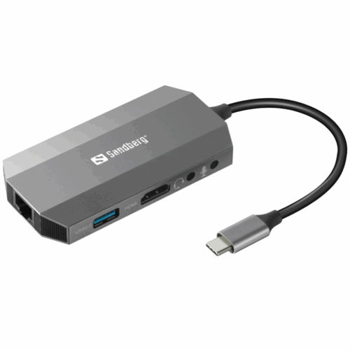 Station D'accueil Sandberg 136-33 - USB-C Mini DOCK 6 en 1 En aluminium