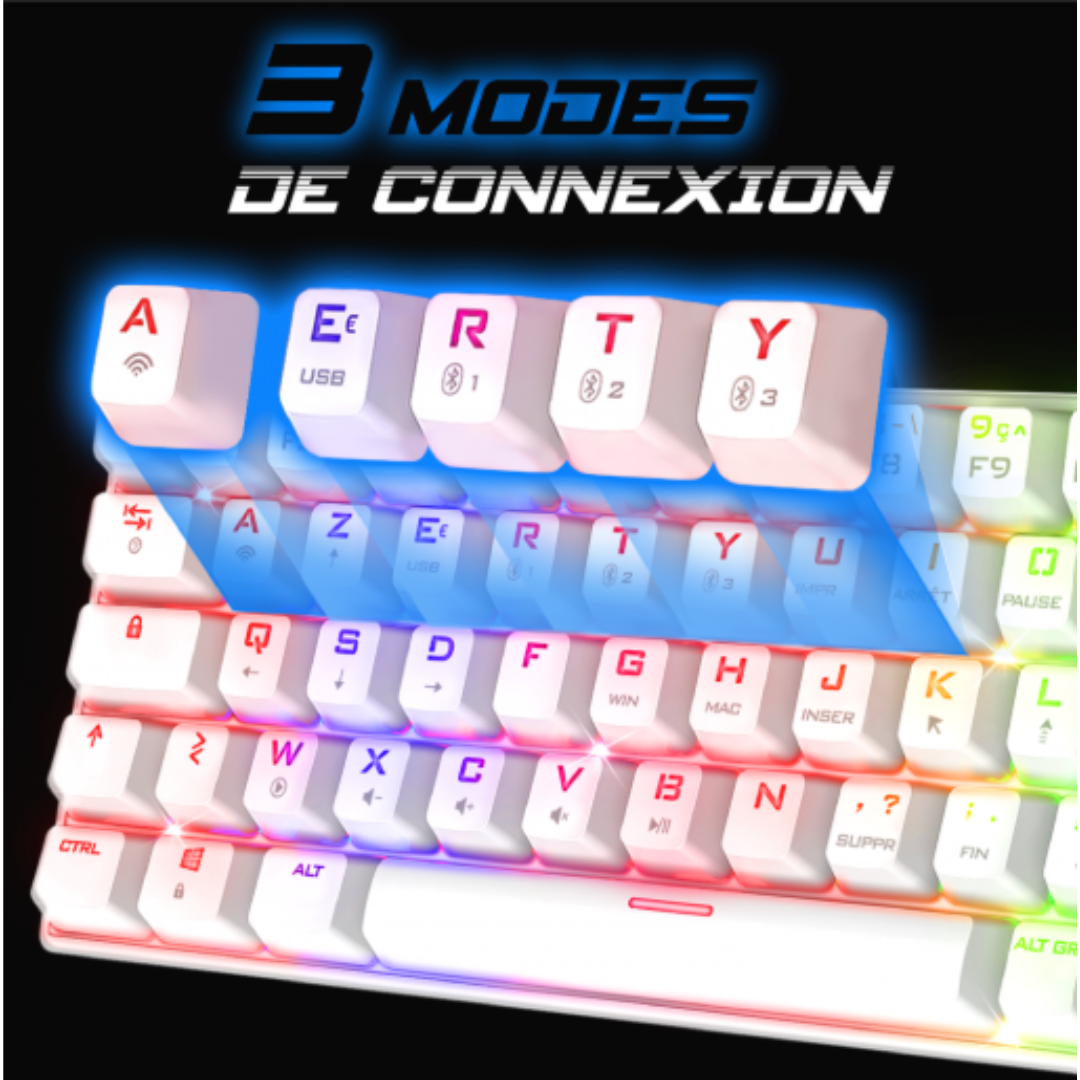 Spirit of Gamer - XPERT-K200 - Clavier Mécanique Gamer - sans fil (Blanc) (3)