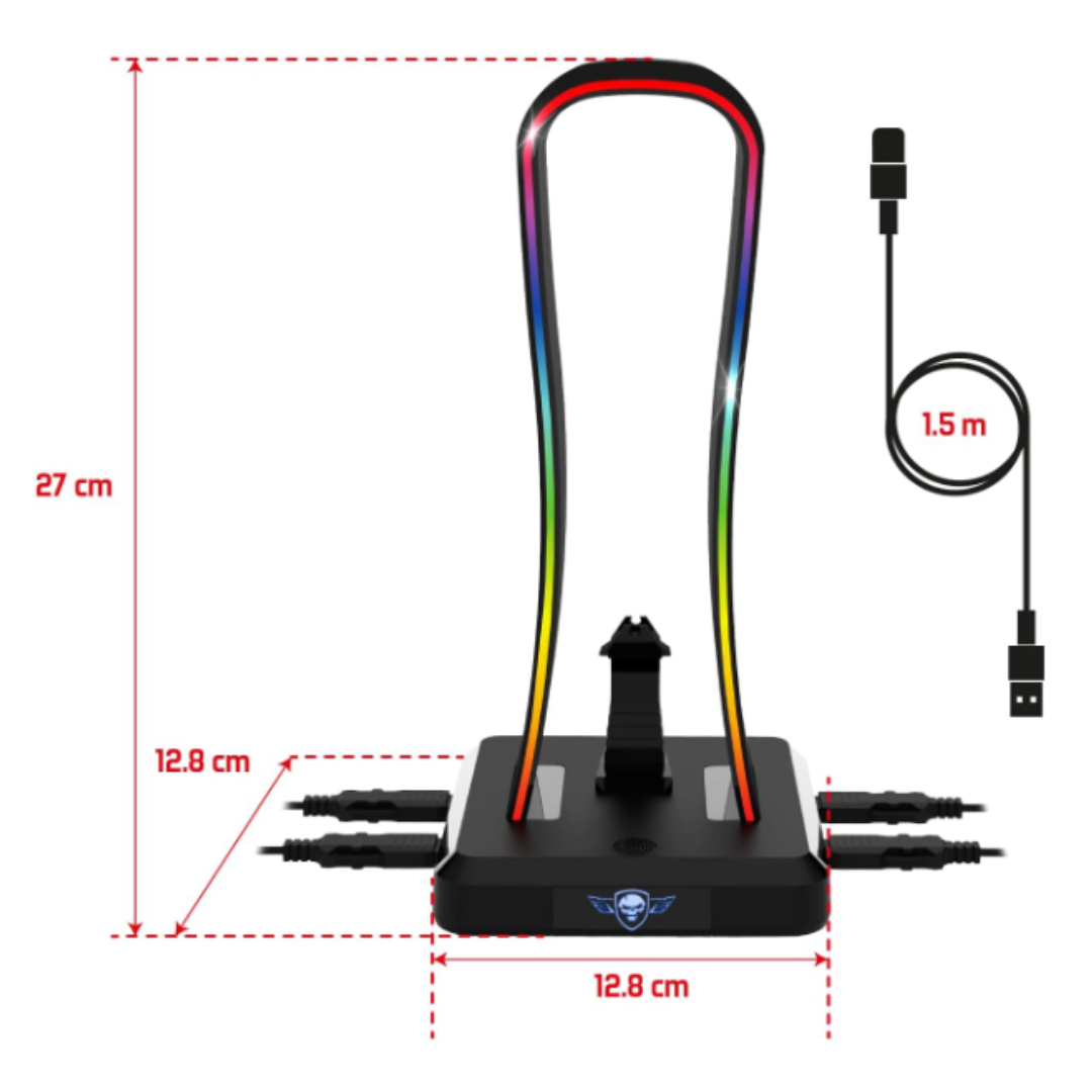 Support de casque SPIRIT OF GAMER STD1 RGB - Noir (5)