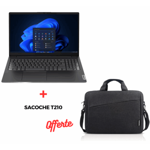 Pc Portable Lenovo V15 G3 IAP / I3 12 ème gén / 12 Go / 256 Go + Sacoche T210 Offerte