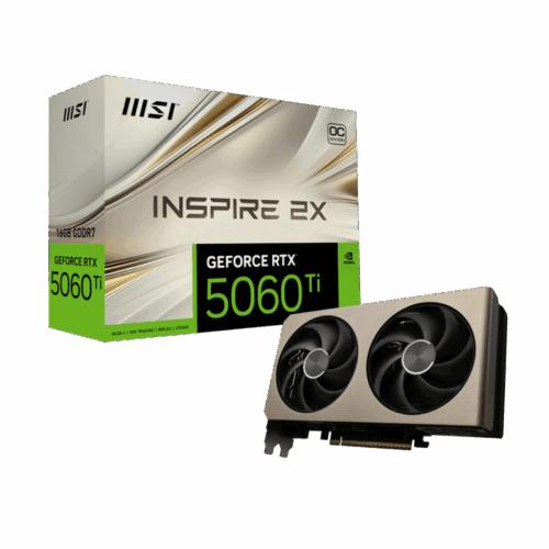 Carte Graphique Gamer MSI GeForce RTX 5060 Ti 16G INSPIRE 2X OC