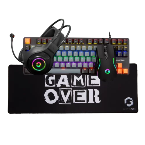 Pack 4 en 1 GAMEON VIPER (Clavier mecanique / Souris / Micro-casque / Tapis souris) - Noir