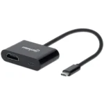 Adaptateur Manhattan USB-C vers HDMI avec Port Power Delivery - Noir
