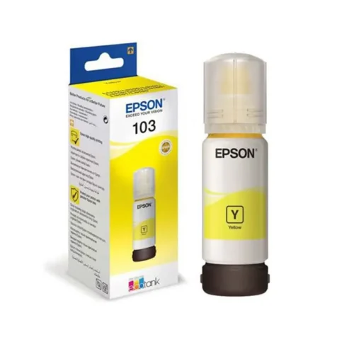 Bouteille d’Encre Epson EcoTank 103 Jaune Originale 65ml - Haute Capacité 7500 Pages
