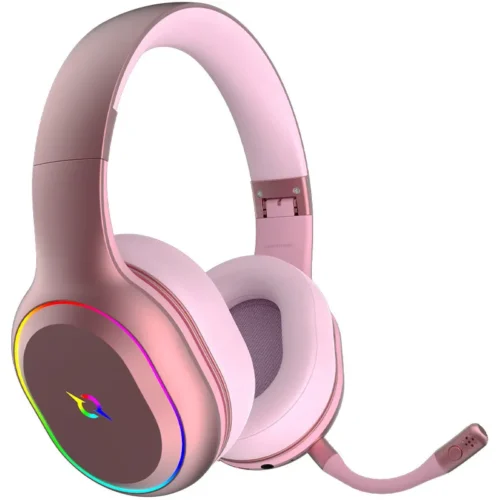 Micro Casque Gamer AQIRYS Lyra RGB Wireless & Filaire - Rose - 27h Batterie