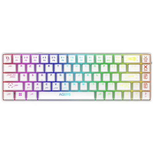Clavier Gaming Mécanique AQIRYS Mira 65% - Outemu Red - RGB - AZERTY - Blanc