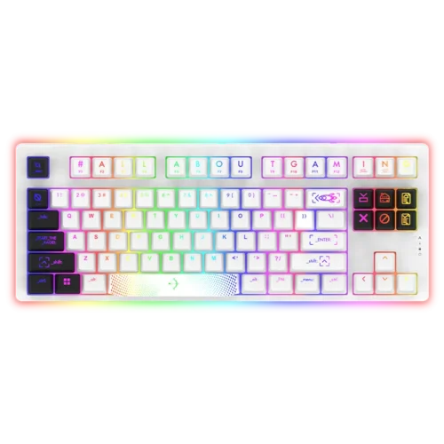 Clavier Gaming Mécanique AQIRYS Aludra TKL - Red Switch - RGB - Blanc