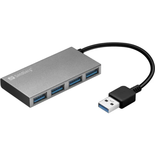 Hub USB 3.0 Sandberg - 4 Ports - Haute Vitesse - Noir