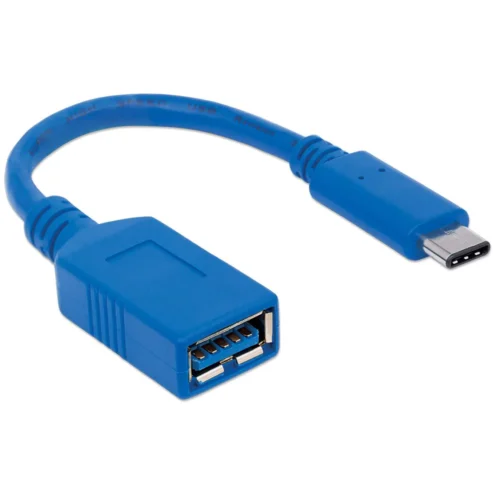 Adaptateur USB-C Mâle vers USB-A Femelle 15cm USB 3.2 Gen 1 - Bleu