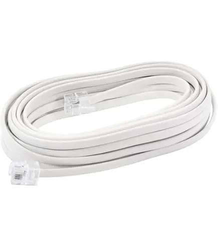 Câble Téléphonique RJ11 3m Mâle/Mâle 2 Broches - Blanc