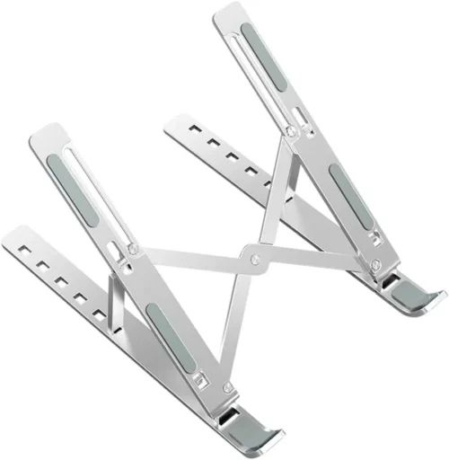 Support en Aluminium Réglable et Pliable pour PC Portable - Argent