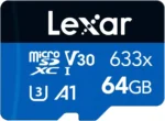 Carte Mémoire LEXAR 633x microSDXC UHS-I 64Go Blue Series