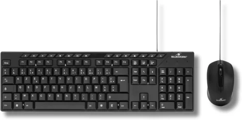 Pack Clavier et Souris Filaire BLUESTORK Media Office USB AZERTY - Noir