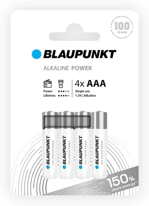 Pack 4 Piles BLAUPUNKT Alkaline AAA LR03 1.5V