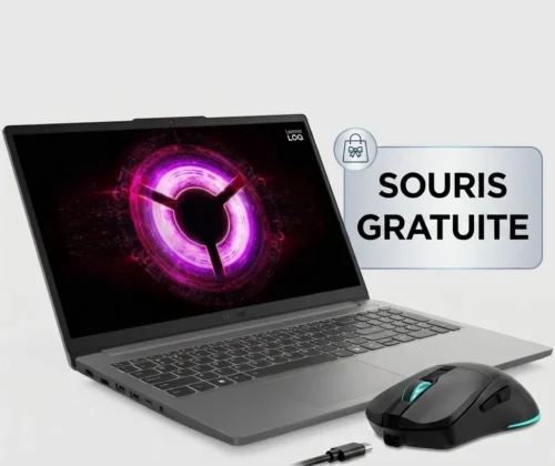 PC Portable Gamer LENOVO "LOQ 15ARP10E" -15.6 FHD IPS 144Hz - Ryzen 5 7535HS - 16Go DDR5 - 1To SSD - RTX 3050 6Go - Gris + Souris Baracuda Turtle