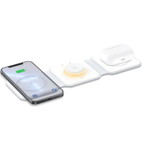 Chargeur Sans Fil RECCI RCW-27 3-en-1 15W - Blanc