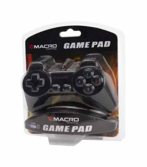 Manette Classique MACRO USB pour PC Plug & Play - Noir