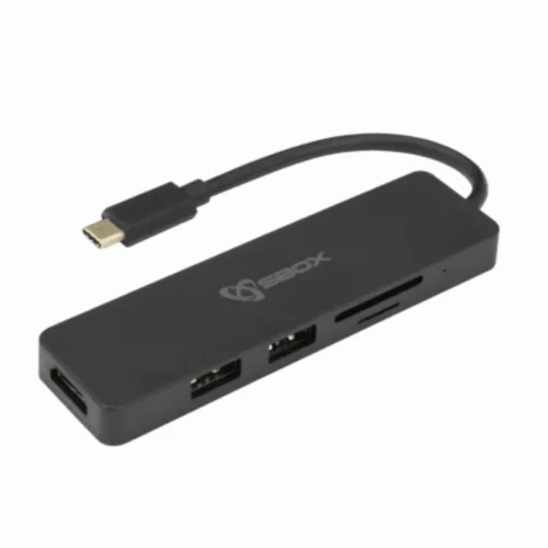 Adaptateur SBOX USB Type-C 7 en 1 TCA-71 - PD / HDMI / TF / SD / USB - Noir