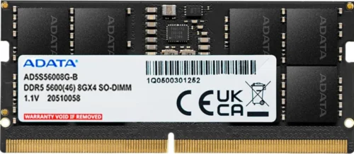 Barrette Mémoire ADATA 8 Go DDR5 5600 MHz SO-DIMM pour PC Portable