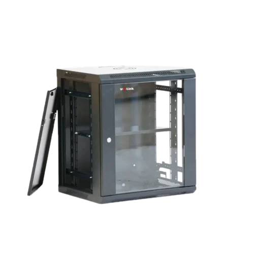 Armoire Réseau Murale 12U avec Porte Vitrée - 600 × 600 mm - Noir