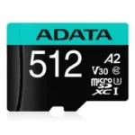 Carte Mémoire ADATA microSDXC 512 Go Classe 10 UHS-I U3 V30 avec Adaptateur