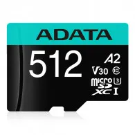 Carte Mémoire ADATA microSDXC 512 Go Classe 10 UHS-I U3 V30 avec Adaptateur