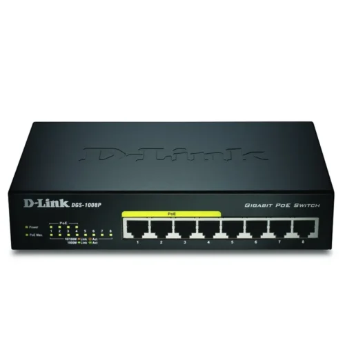 Switch de Bureau D-Link DGS-1008P/E 8 Ports Gigabit dont 4 PoE - Noir