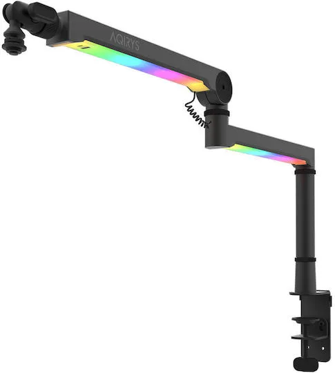Support Micro AQIRYS Cassini RGB Bras Articulé - Noir