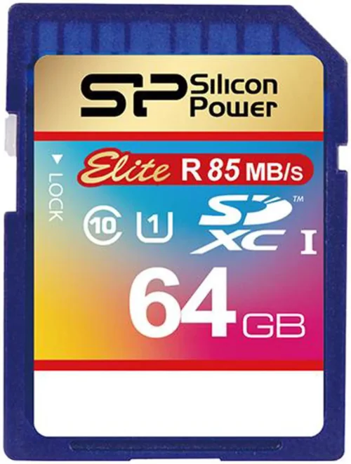 Carte Mémoire Silicon Power Elite SDXC - 64 Go - UHS-I - 85 Mo/s
