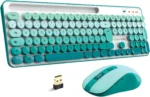 Pack Clavier & Souris Sans Fil - 105 Touches - 1600 DPI - Vert