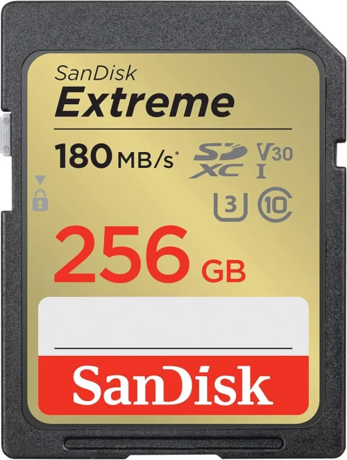 Carte Mémoire SANDISK Extreme SDXC UHS-I 256 Go - Jusqu'à 180 Mo/s
