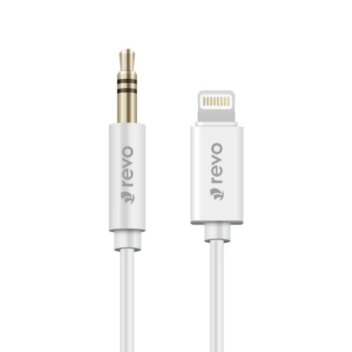 Câble Audio REVO RX01L Lightning vers Jack 3,5 mm - 1 m - Blanc