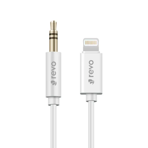 Câble Audio REVO RX01L Lightning vers Jack 3,5 mm - 1 m - Blanc