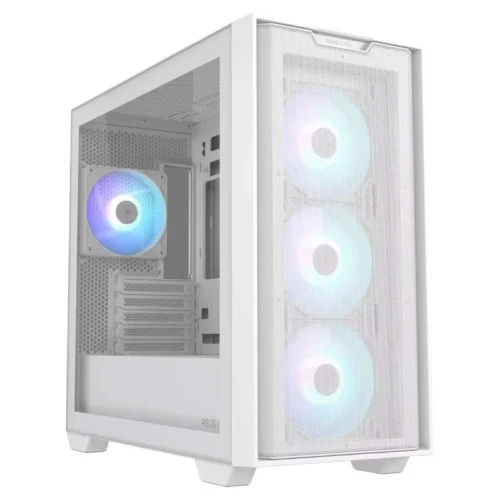 Boîtier Gaming ASUS A21 PLUS TG ARGB - Mini Tour - BTF - 4×120 mm - Blanc