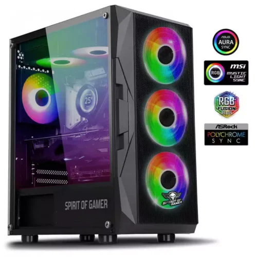 Boîtier Gaming Spirit of Gamer Rogue VII - 6× ARGB 120 mm - Micro-ATX - Noir