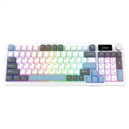 Clavier Gaming Mécanique AQIRYS Atria - RGB - Écran LCD - USB-C - Blanc