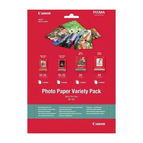 Pack Variété Papier Photo Canon Plus VP-101 - 20 Feuilles (A4 & 4×6")