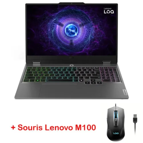 PC Portable Gamer Lenovo "LOQ 15IRX9" - Core i5-13450HX - RTX 4050 6Go - 16Go DDR5 - 512Go SSD - Gris Luna