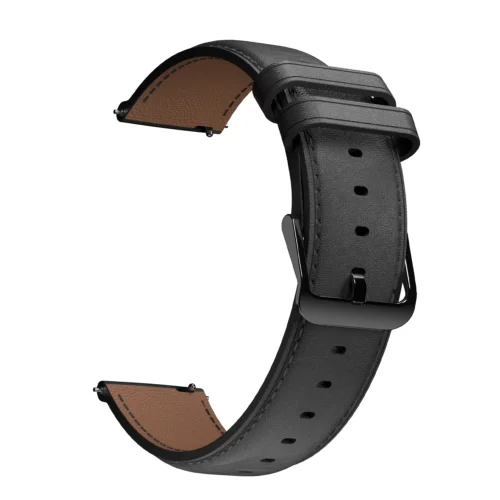 Bracelet en Cuir pour Montre MIBRO - 22 mm - Noir