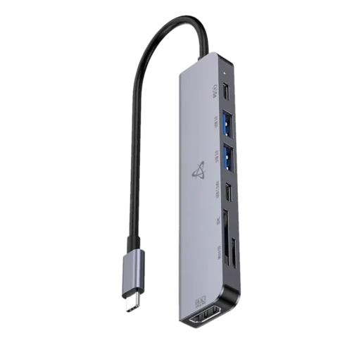 Hub USB-C SBOX H-999 7-en-1 - HDMI 4K - USB 3.0 - Argent