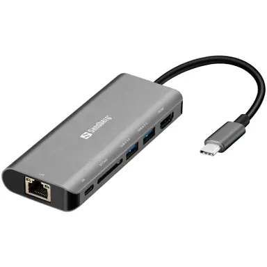 Station d'Accueil Sandberg 136-18 USB-C 6-en-1 - HDMI 4K - RJ45 - Gris