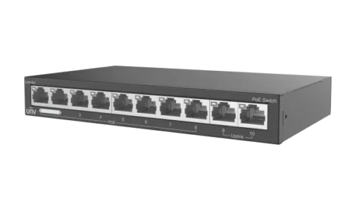 Switch PoE UNV NSW2020-10T-POE-IN - 10 Ports Fast Ethernet - 8 Ports PoE - 88 W